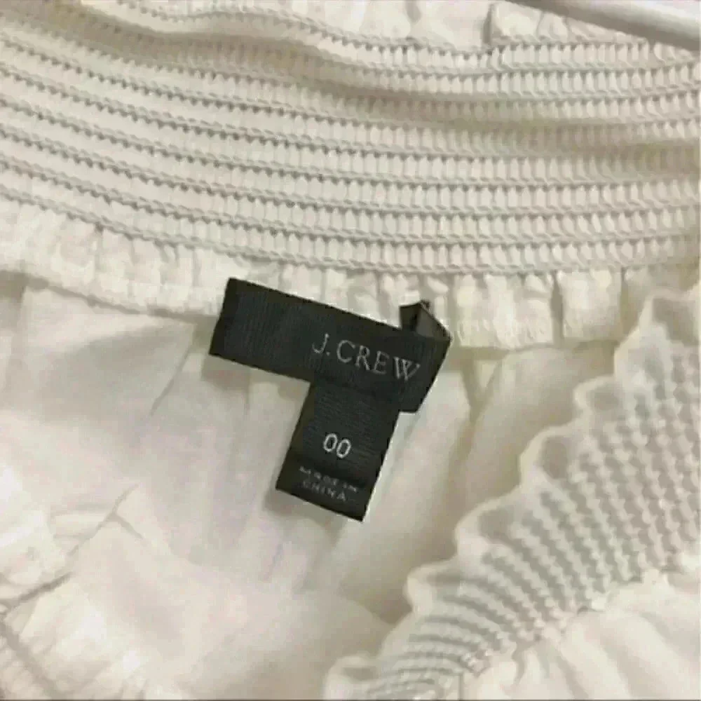 J crew white off the shoulder knee length dress in size 00